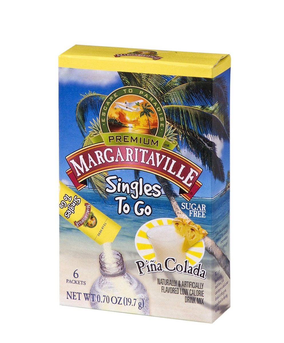 Margaritaville Singles To Go Piña Colada Flavored Drink Mix - 6 Single-Serve Packets (19.7g Each)