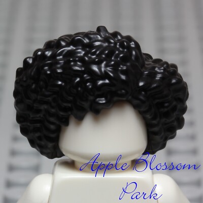 NEW Lego Minifig Medium BLACK HAIR Female Short Tight Curls Curly Afro Head Gear