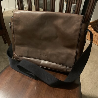 coach messenger bag leather brown 14x10 | eBay