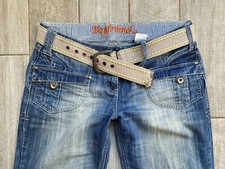 Next Ladies Boyfriend slouch jeans BELTED carpenter 14 R W34 L31 Vintage Y2K