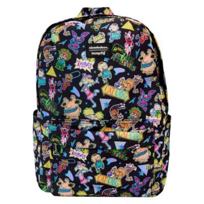 Loungefly Nickelodeon Retro All-Over-Print AOP Nylon Full Size Rucksack Tasche 43CM