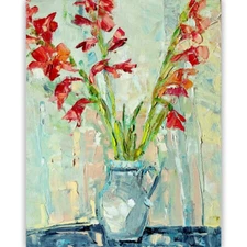 Flowers Original Oil painting on Canvas Handmade artwork Home decor Art Deco