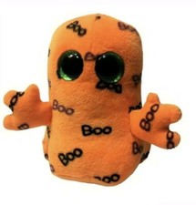 Ty Beanie Boos Halloween Ghoulie Plush 8" Orange Ghost Spell Out 