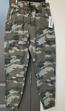 Women's Refuge Green Camo Camoflauge Relaxed Cargo Pants Joggers XS S M L XL New