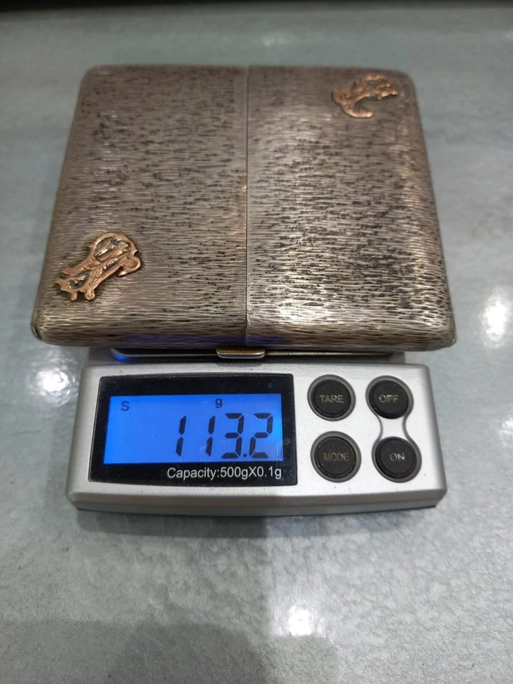 Старый серебряный футляр Cigerette 20 века - Изображение 4 из 4