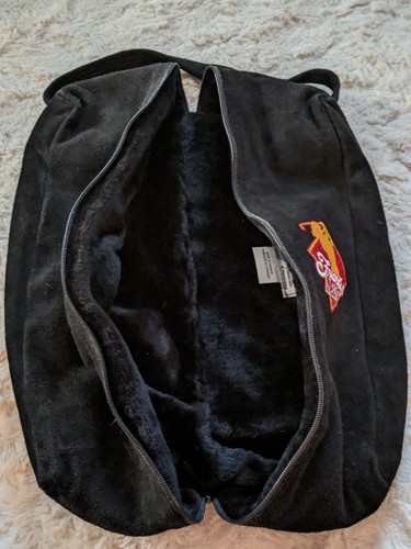 Vintage 90s PGA Golf Friendly's Classic Black Suede Zipper Bag - 第 2/8 張圖片