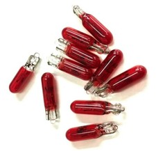 10 x RED FRUIT MACHINES BULBS - 5mm SMALL-T5-12v-1.2w Wedge LAMPS