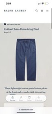 Polo Ralph Lauren Boys Chino Drawstring Pants Size 7