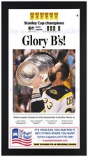 2011 Stanley Cup Finals Champions Boston Bruins Newspaper Print Framed! 6/16 B