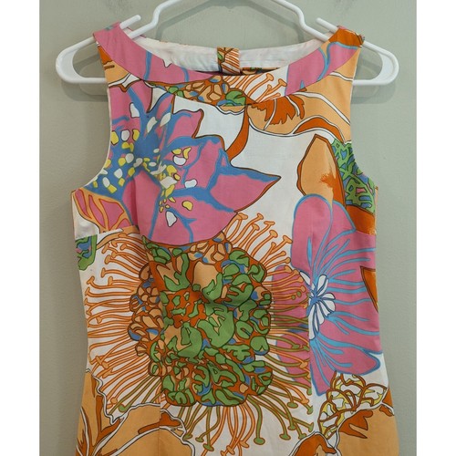 David Meister Retro Floral Sleeveless Dress Size 4 - Picture 2 of 5