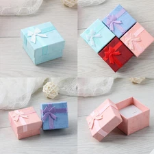 US 24 Pack Count Ring Gift Box Set with Bow for Weddings, 6 Colors 1.57x1.57 in