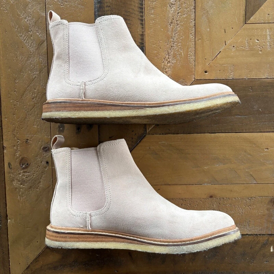 $130 SPERRY Dronsfield Botas Chelsea Rosa Polvo Gamuza Cuero Botines Talla 9M Foto 3 de 4