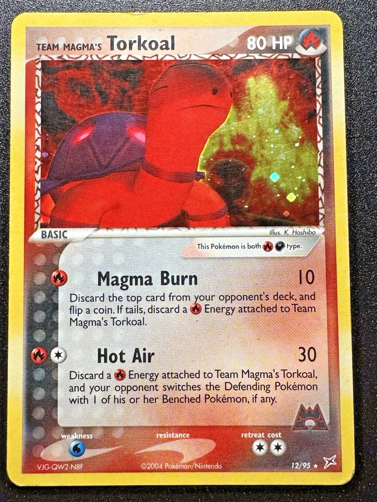 Team Magma's Torkoal 12/95 EX Team Magma vs Aqua Pokemon Card Holo Foil Rare HP