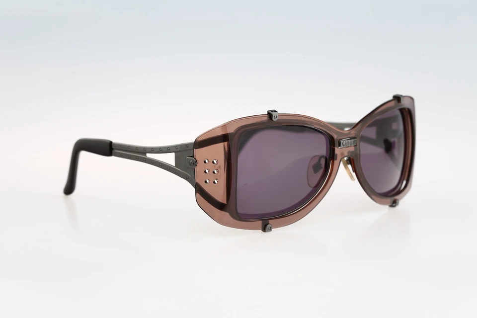 Jean Paul Gaultier 56-6204, Gafas de sol steampunk protectores laterales vintage años 90 nuevas de Lote Antiguo Foto 3 de 4