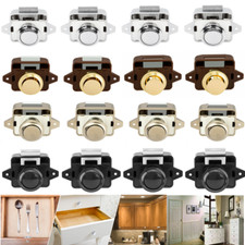 5-30x Push Button Catch Lock Door Cabinet Drawer Campervan Pop Up Latch Knob UK