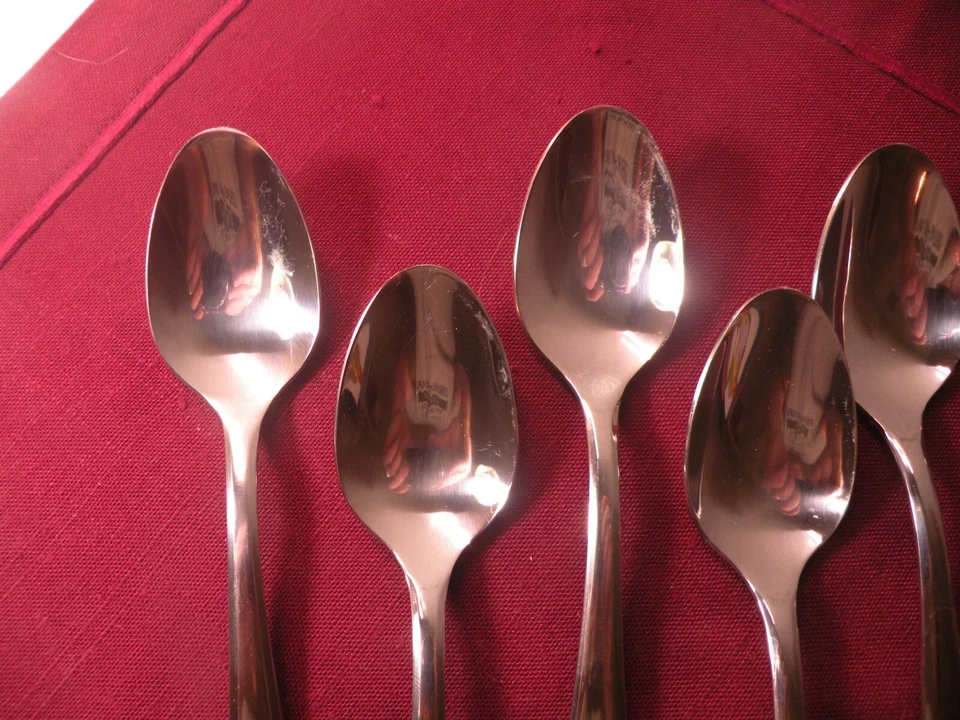 Set Of 6 Delia Teaspoons Cambridge Glossy Stainless Flatware 6 3/4" - Image 2 of 4