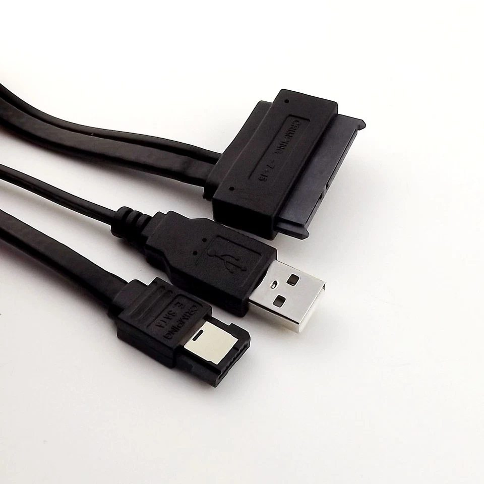 1pcs SATA 22Pin Female to ESATA 7P+USB A Male Hard Disk Adapter Cable 50cm - Image 2 of 4