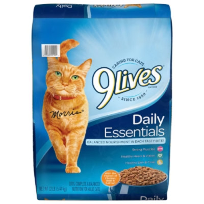 9Lives Daily Essentials Chicken, Beef&Salmon Flavor Dry Cat Food - 12lbs