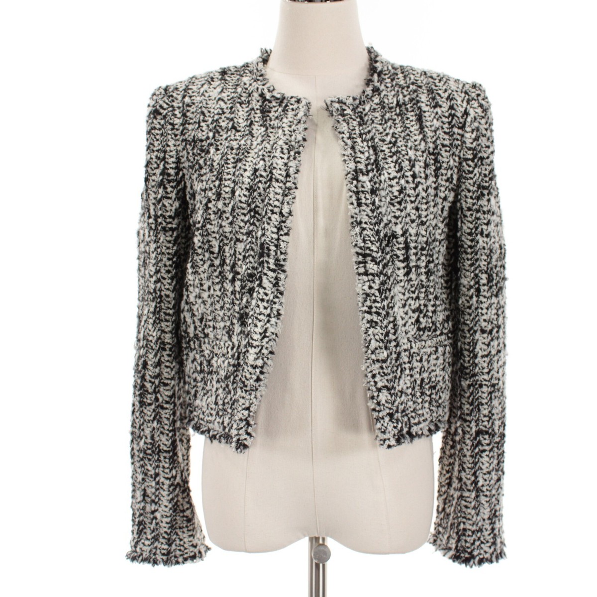 IRO NWD Silgo Tweed Blazer Jacket Size 40 US 8 in Black