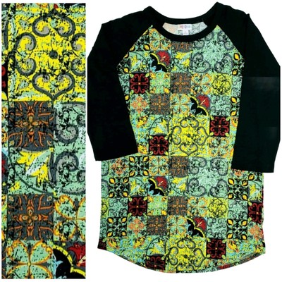 NEW - LULAROE 'RANDY' Cute Artsy Baseball Tee T-Shirt size SMALL