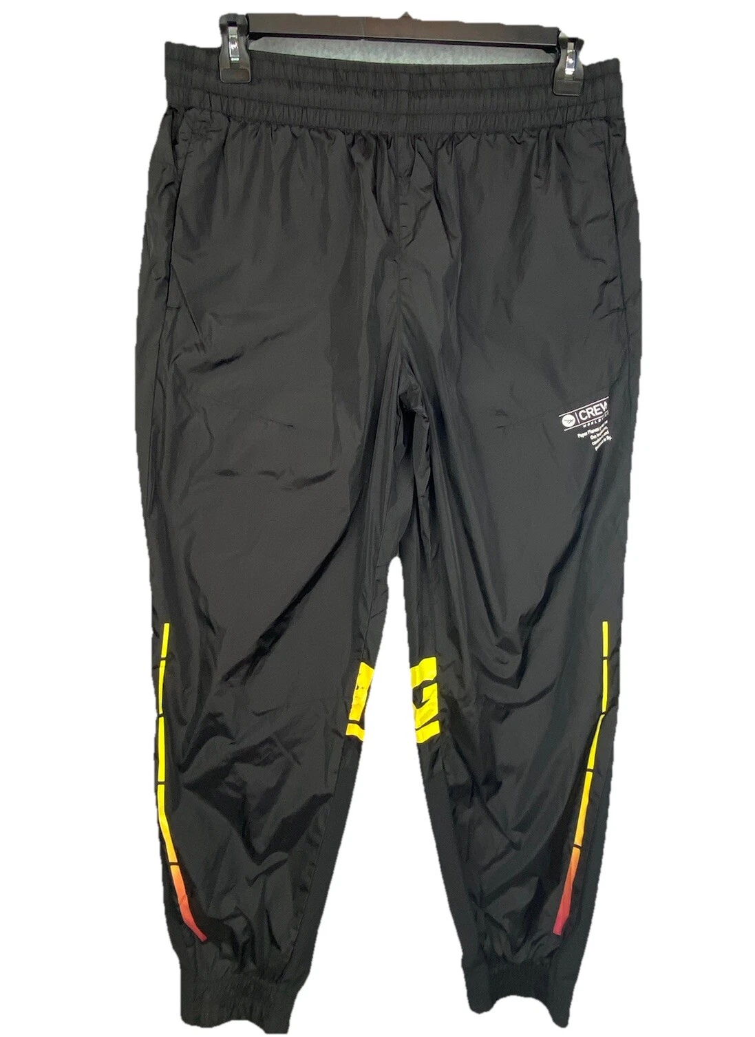 Crew Worldwide Planes PRW Pants In Acid Sky Black Sport Nylon Tracksuit Pants