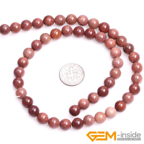 Natural Dark Red African Blood Jasper Gemstone Round Loose Beads Jewelry Making - Foto 7 di 16