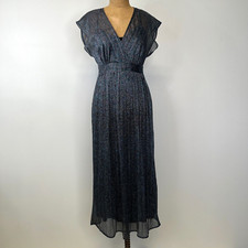 Moulinette Soeurs Dress Women 0 Midi Wrap Metallic Sheer Sparkle Party Core No