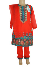 Pakistani Child Girl's Fancy Party-Wear Eid Embroidered Shalwar Kameez Age 8-11