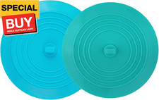 2 Pack 6  Bathtub Tub Drain Cover Stopper, Large Silicone Suction Bathroom Drain