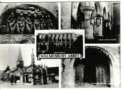 MALMESBURY, WILTSHIRE - DIE ABTEI MEHRANSICHT S/W POSTKARTE
