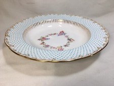 Minton for Tiffany 9 Inch RIM SOUP BOWL w/Cerulean Enamel Dots  Wreath - G7347