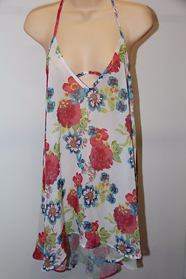NWT Miken Swim Swimsuit Cover Up Tunic Size S WHT/Lolli Coral | eBay
