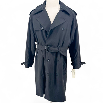 London Fog Men's Classic Iconic Trench Coat Belted Raincoat Rain Jacket 38S $450