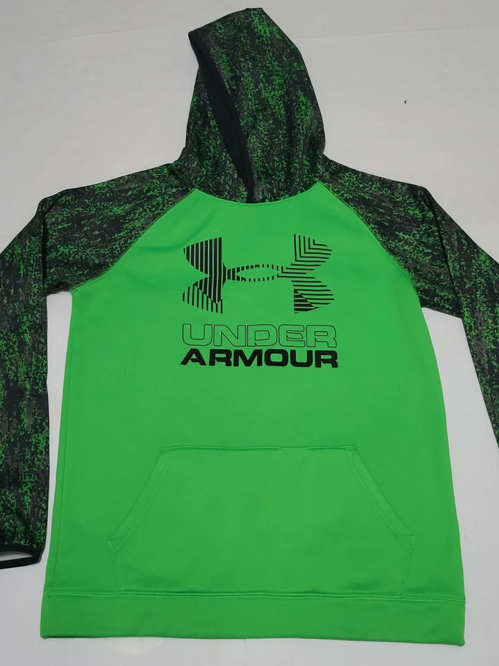 (#A1)Under Armour Hoodie Size YXL Green Sweatshirt Loose ColdGear - Image 3 of 4