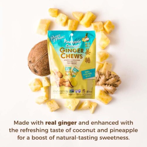 Prince of Peace Ingwer Kausnacks, Ananas Kokosnuss, Ingwer Süßigkeiten 4 Unzen (6 Packungen) - Bild 8 von 10