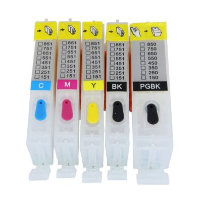 5 Pack Empty refillable Canon PGI-220 CLI-221 Refillable ink cartridge MP640