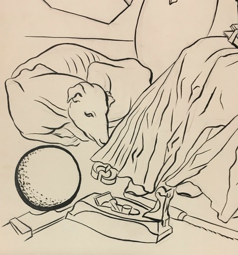Original 1948 Raul Anguiano Drawing of Angel Ink on Paper Signed Mexican Art - Picture 6 of 6