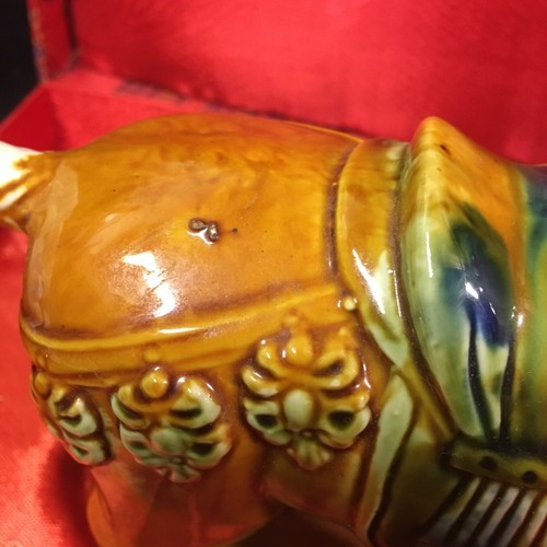 Vtg Chinese Tang Dynasty Drip Style Glaze Ceramic War Horse Figurine with Box - Picture 13 of 15