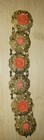 Vintage filigree gold tone link Bracelet with celluloid carved flowers — photo 3