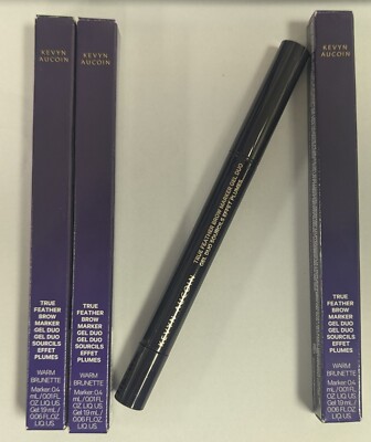 3 KEVYN AUCOIN TRUE FEATHER BROW MARKER GEL DUO 26502 WARM BRUNETTE 0.01/0.06oz
