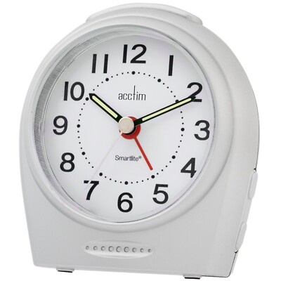 Acctim Astoria Analog Wecker Non Ticking Sweep Smartlite �� Quarz Silber