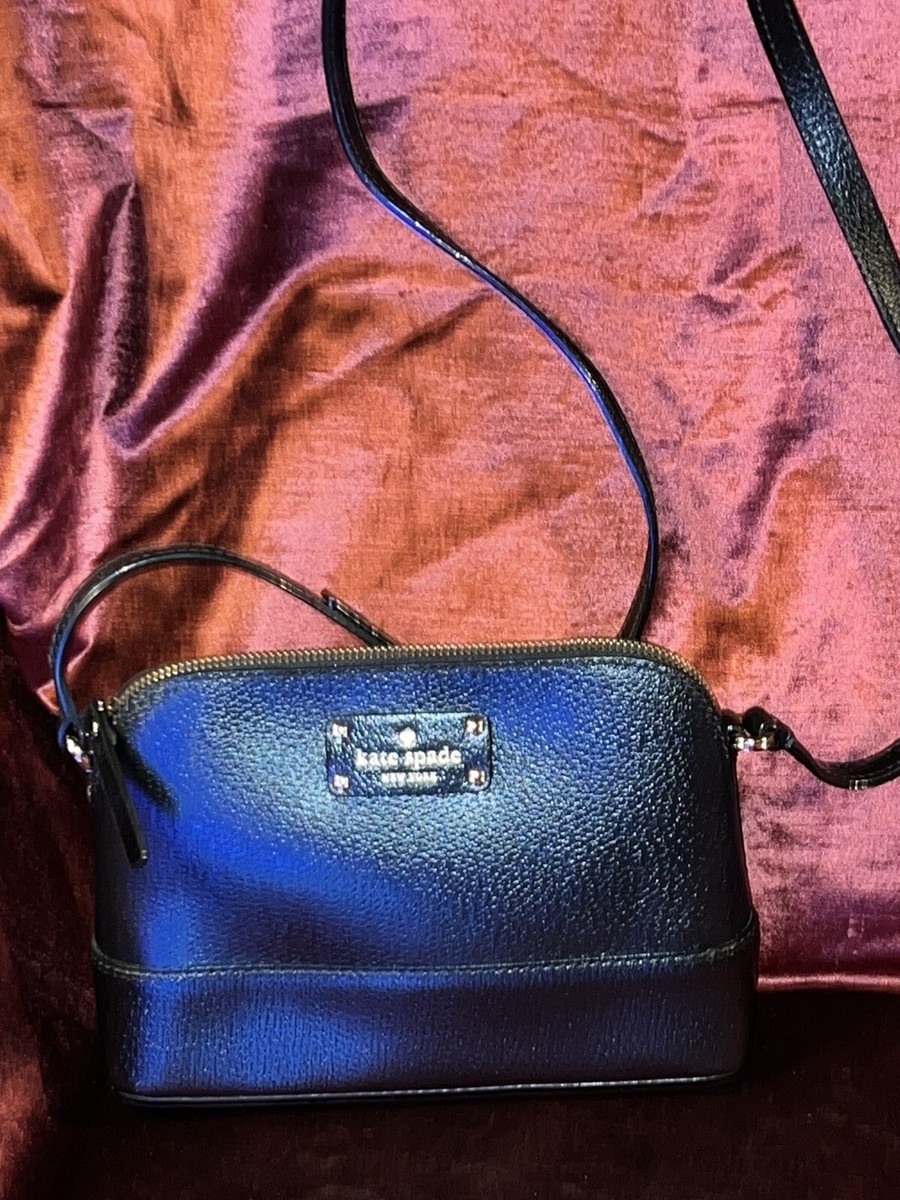 ★Kate Spade★WELLESLEY HANNA ショルダーバッグ(ネイビー) Kate Spade Wellesley Hanna BLACK Leather Purse NEW Crossbody