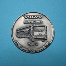 Belgien Medaille VOLVO Truck 1. Jumbo Transport, Blei, im Original-Etui (EM358