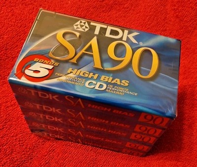 TDK SA90 High Bias Cassettes 5 Pack Sealed