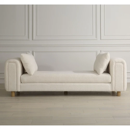 Uttermost Repose Oversized Ivory Bench - Picture 1 of 6