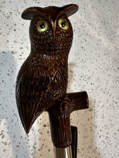 Vintage Owl Bakelite Brass Wood Carved Shoe Horn Made In Italy 22