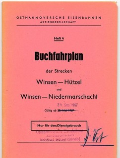 Book timetable of the OHE issue 4 Winsen Hützel Winsen Niedermarschacht
