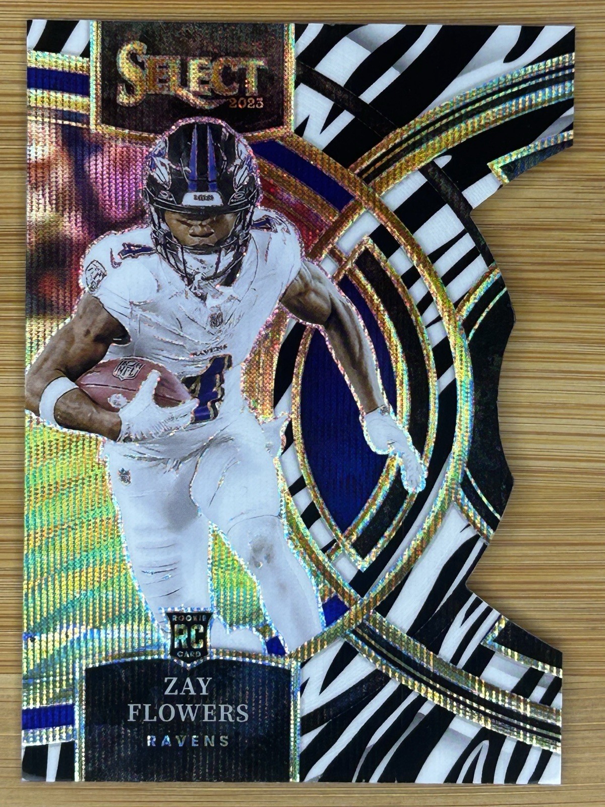 CASE HIT 2023 Select Zay Flowers RC Zebra Prizm Die Cut SSP Premier #157 Ravens