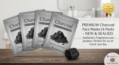 Lot of 4 Charcoal Face Masks Purifying Moisturizing Hydrating Sheet Masks Skinca