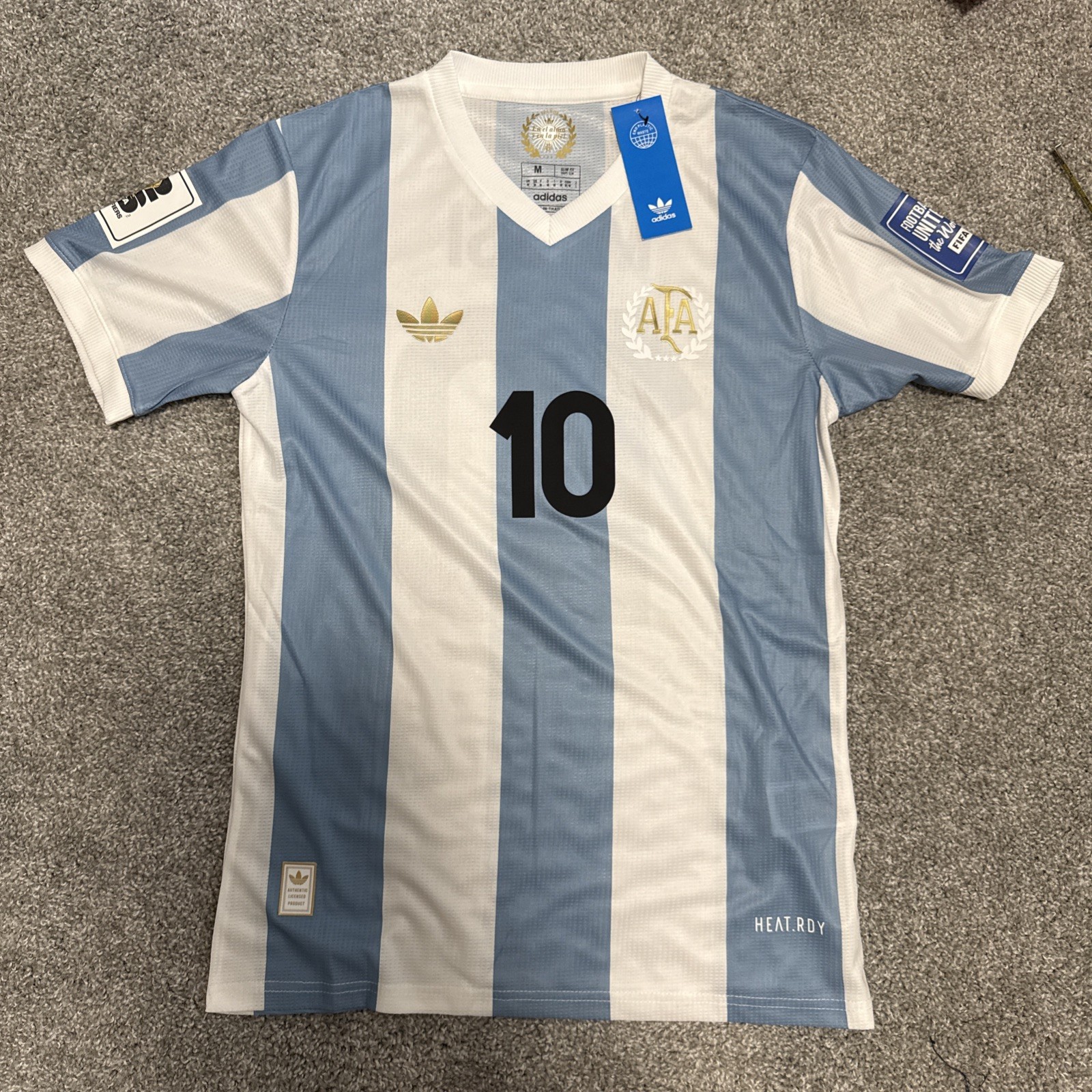 Lionel Messi #10 Argentina 50th Anniversary World Cup Jersey Replica Medium
